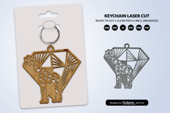 Geometric Savana Animal Diamond Keychain Laser Cut SVG Product Image 1
