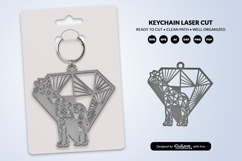 Geometric Savana Animal Diamond Keychain Laser Cut SVG Product Image 2