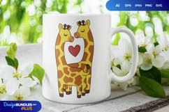 Lovely Giraffe Couple, Valentine's Day Animal Product Image 1