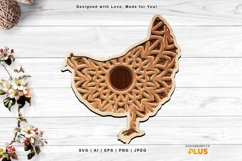 Chicken Mandala, Farm Animal 3D Layered SVG Design Product Image 1
