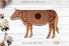 Cow Mandala, Farm Animal 3D Layered SVG Design Product Image 1