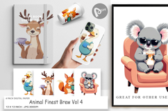 Digital Paper Animal Finest Brew Product Image 1