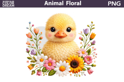 Duck Floral Easter Clipart | Spring Farm Animal Sublimation Product Image 1