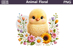 Chicken Floral Easter Clipart | Spring Farm Animal Sublimati Product Image 1
