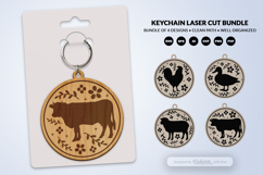 Farm Animal Floral Folk Art Keychain Laser Cut Product Image 5