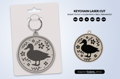 Farm Animal Floral Folk Art Keychain Laser Cut Product Image 2