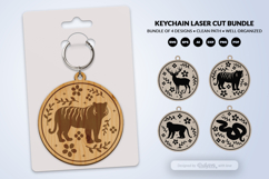 Jungle Animal Floral Folk Art Keychain Laser Cut Product Image 3