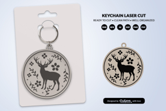 Jungle Animal Floral Folk Art Keychain Laser Cut Product Image 2