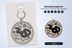 Jungle Animal Floral Folk Art Keychain Laser Cut Product Image 2