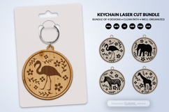 Savana Animal Floral Folk Art Keychain Laser Cut Product Image 2