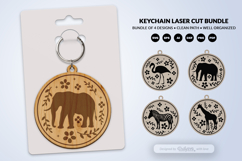 Savana Animal Floral Folk Art Keychain Laser Cut Product Image 3