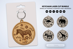 Savana Animal Floral Folk Art Keychain Laser Cut Product Image 4
