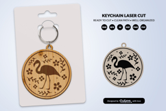 Savana Animal Floral Folk Art Keychain Laser Cut Product Image 2