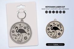 Savana Animal Floral Folk Art Keychain Laser Cut Product Image 1