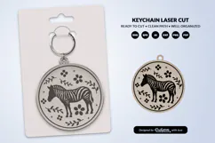 Savana Animal Floral Folk Art Keychain Laser Cut Product Image 2