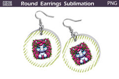 Horse Floral Round Earrings | Animal Flowers Earrings Product Image 1