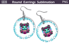 Turtle Floral Round Earrings | Animal Flowers Round Earrings Product Image 1