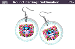 Bird Floral Round Earrings | Animal Flowers Round Earrings Product Image 1