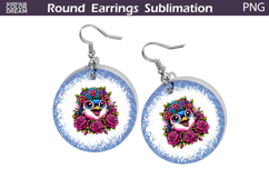 Bird Floral Round Earrings | Animal Flowers Round Earrings Product Image 1
