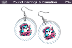 Bird Floral Round Earrings | Animal Flowers Round Earrings Product Image 1