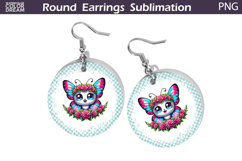 Butterfly Floral Round Earrings | Animal Flowers Earrings Product Image 1