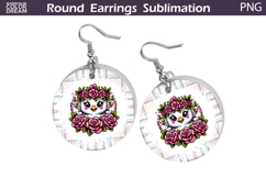 Chicken Floral Round Earrings | Animal Flowers Earrings Product Image 1
