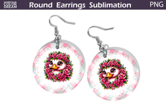 Duck Floral Round Earrings | Animal Flowers Earrings Product Image 1