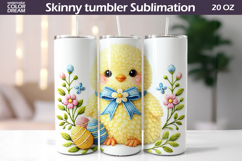 Easter Chick Tumbler Wrap | Floral Tumbler Sublimation Product Image 1