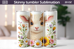 Easter Goat Tumbler Wrap | Floral Tumbler Sublimation Product Image 1
