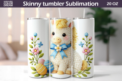 Easter Pony Tumbler Wrap | Horse Floral Tumbler Sublimation Product Image 1