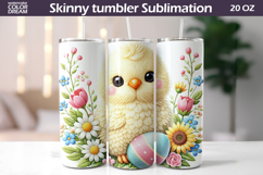 Easter Chick Tumbler Wrap | Floral Tumbler Sublimation Product Image 1