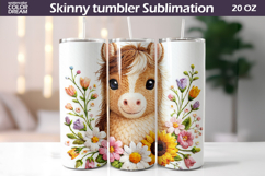 Easter Pony Tumbler Wrap | Horse Floral Tumbler Sublimation Product Image 1