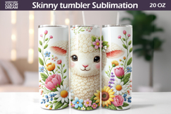 Easter LambTumbler Wrap | Floral Tumbler Sublimation Product Image 1