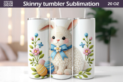 Easter Bunny Tumbler Wrap | Rabbit Floral Tumbler Sublimatio Product Image 1