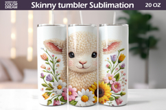 Easter LambTumbler Wrap | Floral Tumbler Sublimation Product Image 1