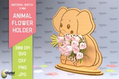 Animal Flower Holder Laser Cut. Mother's Day SVG Product Image 1