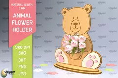 Animal Flower Holder Laser Cut. Mother's Day SVG Product Image 1