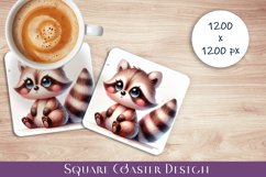Cute animal Square Coaster |forest coaster Product Image 1