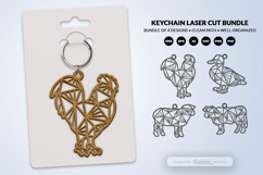 Geometric Farm Animal Keychain Laser Cut SVG Product Image 2