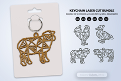 Geometric Farm Animal Keychain Laser Cut SVG Product Image 5