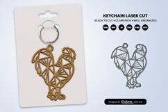 Geometric Farm Animal Keychain Laser Cut SVG Product Image 1