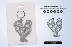 Geometric Farm Animal Keychain Laser Cut SVG Product Image 2