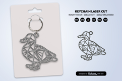 Geometric Farm Animal Keychain Laser Cut SVG Product Image 2