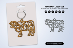 Geometric Farm Animal Keychain Laser Cut SVG Product Image 1