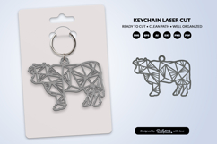Geometric Farm Animal Keychain Laser Cut SVG Product Image 2