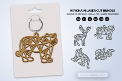 Geometric Jungle Animal Keychain Laser Cut SVG Product Image 5