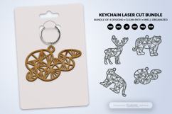 Geometric Jungle Animal Keychain Laser Cut SVG Product Image 3
