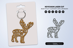 Geometric Jungle Animal Keychain Laser Cut SVG Product Image 2