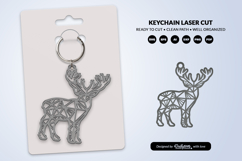 Geometric Jungle Animal Keychain Laser Cut SVG Product Image 1