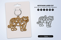Geometric Jungle Animal Keychain Laser Cut SVG Product Image 1